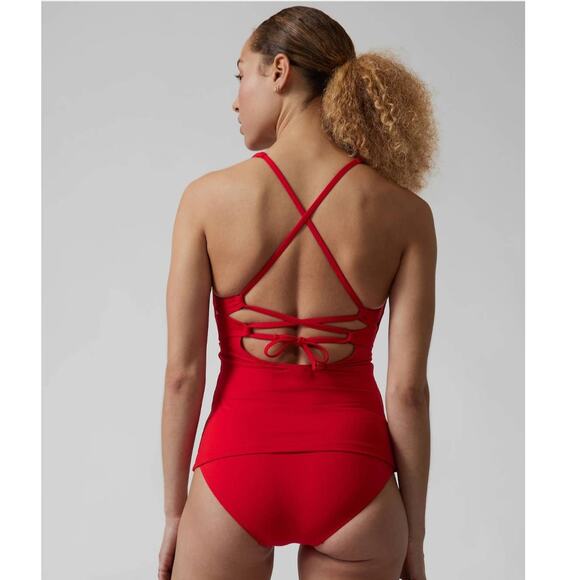 NWT Athleta Triangle Tankini Bikini top - XS D/DD - matador red - XS D-DD - Picture 2 of 3